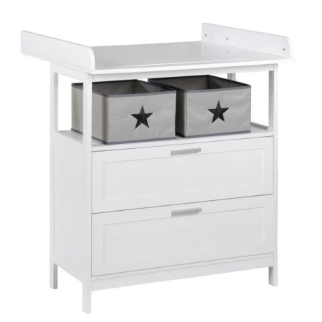Commode a langer - ROBA - HAMBURG - 2 tiroirs + 2 boîtes de rangement