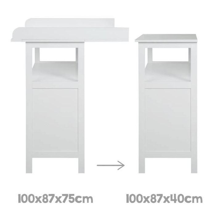 Commode a langer - ROBA - HAMBURG - 2 tiroirs + 2 boîtes de rangement - Blanc Commode a langer - ROBA - HAMBURG - 2 tiroirs + 2 boîtes de rangement - Blanc