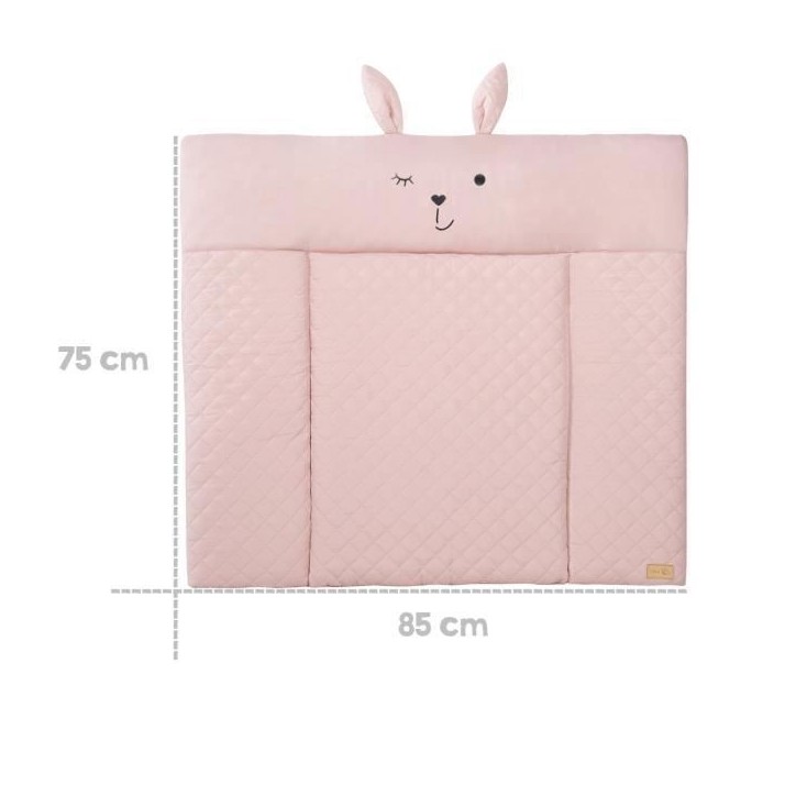 Matelas a langer - ROBA - Visage de lapin Lily Rosa - 85 x 75 cm - Rose Matelas a langer - ROBA - Visage de lapin Lily Rosa - 85 x 75 cm - Rose