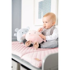 Matelas a langer - ROBA - Visage de lapin Lily Rosa - 85 x 75 cm - Ros