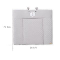 Matelas a langer - ROBA - Visage d'ours Sammy - 85 x 75 cm - Gris