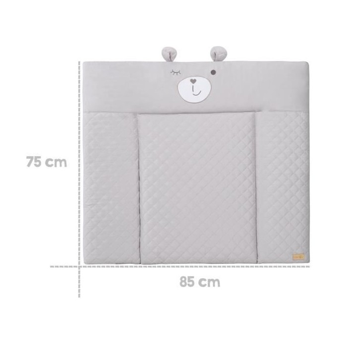Matelas a langer - ROBA - Visage d'ours Sammy - 85 x 75 cm - Gris Matelas a langer - ROBA - Visage d'ours Sammy - 85 x 75 cm - Gris
