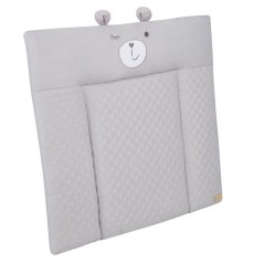 Matelas a langer - ROBA - Visage d'ours Sammy - 85 x 75 cm - Gris