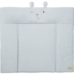 Matelas a langer - ROBA - Visage d'ours Benny - 85 x 75 cm - Bleu clai