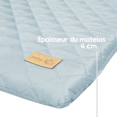 Matelas a langer - ROBA - Visage d'ours Benny - 85 x 75 cm - Bleu clai