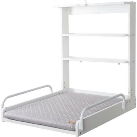 Table a langer murale - 66 x 76,5 x 79 cm - ROBA - Pliable - Blanc