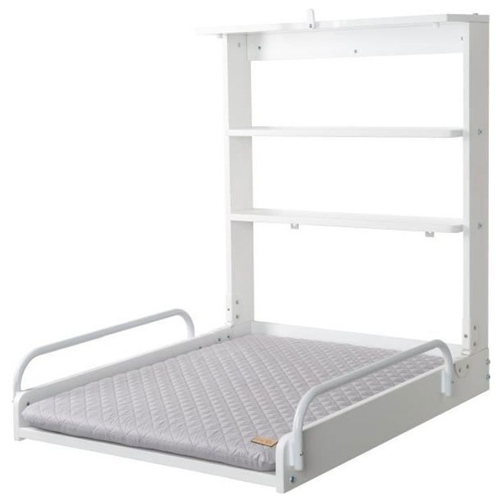 Table a langer murale - 66 x 76,5 x 79 cm - ROBA - Pliable - Blanc Table a langer murale - 66 x 76,5 x 79 cm - ROBA - Pliable - Blanc