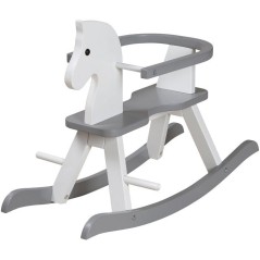 Cheval a bascule en bois - ROBA - Arceau de protection amovible - Blan