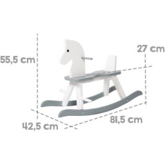 Cheval a bascule en bois - ROBA - Arceau de protection amovible - Blan