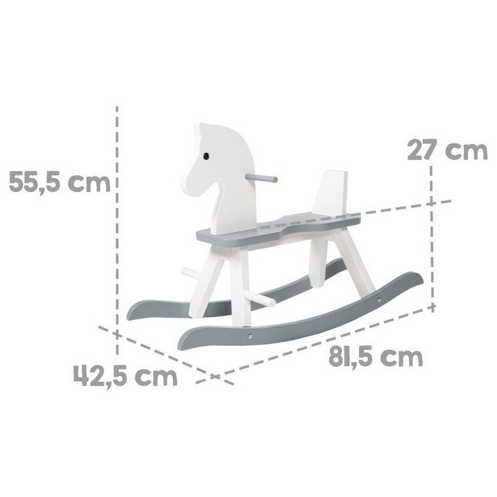 Cheval a bascule en bois - ROBA - Arceau de protection amovible - Blanc laqué Cheval a bascule en bois - ROBA - Arceau de protection amovible - Blanc laqué