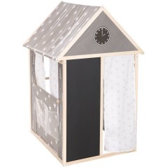 Maisonnette 4-en-1 - ROBA - Bois et tissu - 4 faces : Théâtre, épic