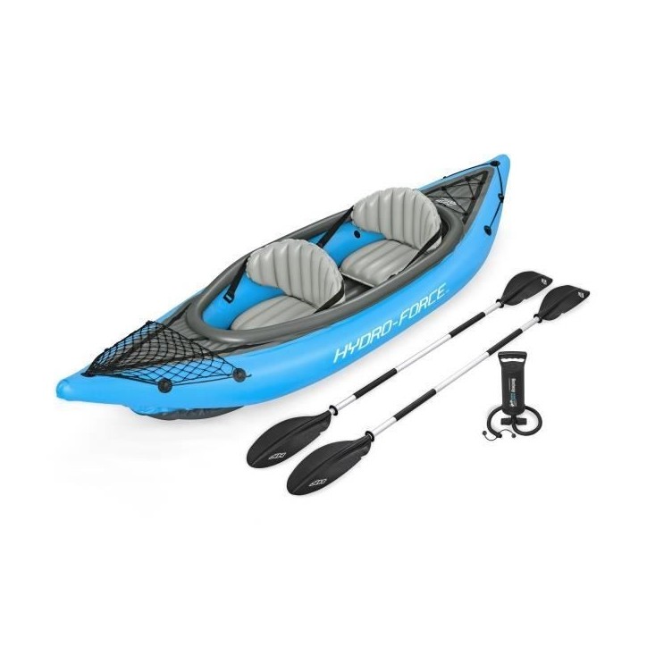 Kayak gonflable - BESTWAY - Cove Champion X2 Hydro-Force - 331x88cm - 2 places - 180kg max - 2 pagaies, 2 ailerons amovibles + Kayak gonflable - BESTWAY - Cove Champion X2 Hydro-Force - 331x88cm - 2 places - 180kg max - 2 pagaies, 2 ailerons amovibles +