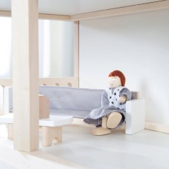 Maison de poupée en bois - ROBA - 3 étages avec 16 pieces de mobilie