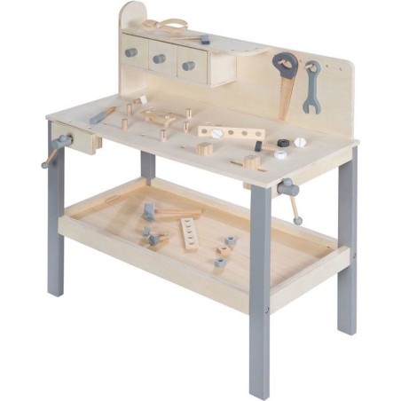 Grand établi en bois pour enfant - ROBA - Avec Kit d'outils - Grand p