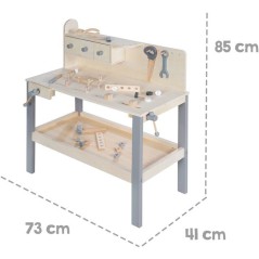 Grand établi en bois pour enfant - ROBA - Avec Kit d'outils - Grand p