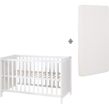 Lit bébé cododo 2-en-1 - 60 x 130 cm - ROBA - Blanc