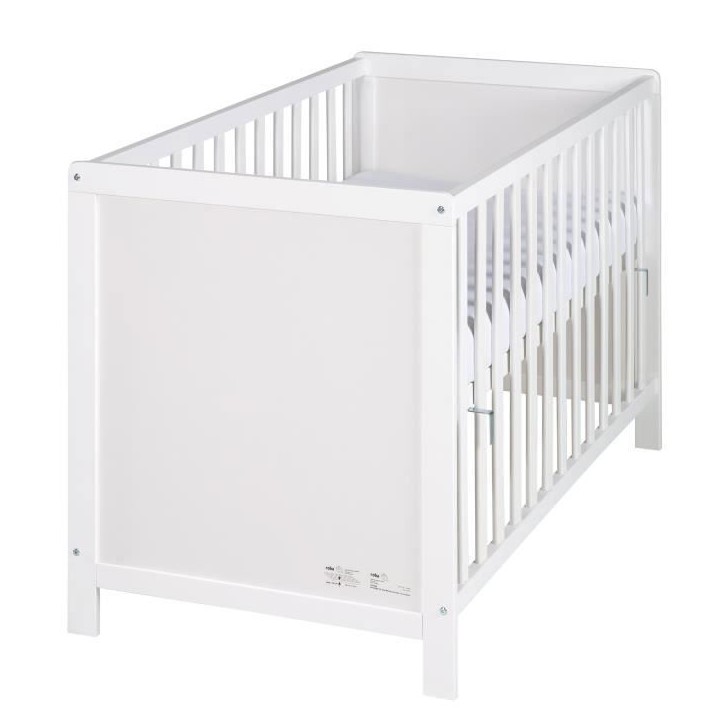 Lit bébé cododo 2-en-1 - 60 x 130 cm - ROBA - Blanc Lit bébé cododo 2-en-1 - 60 x 130 cm - ROBA - Blanc