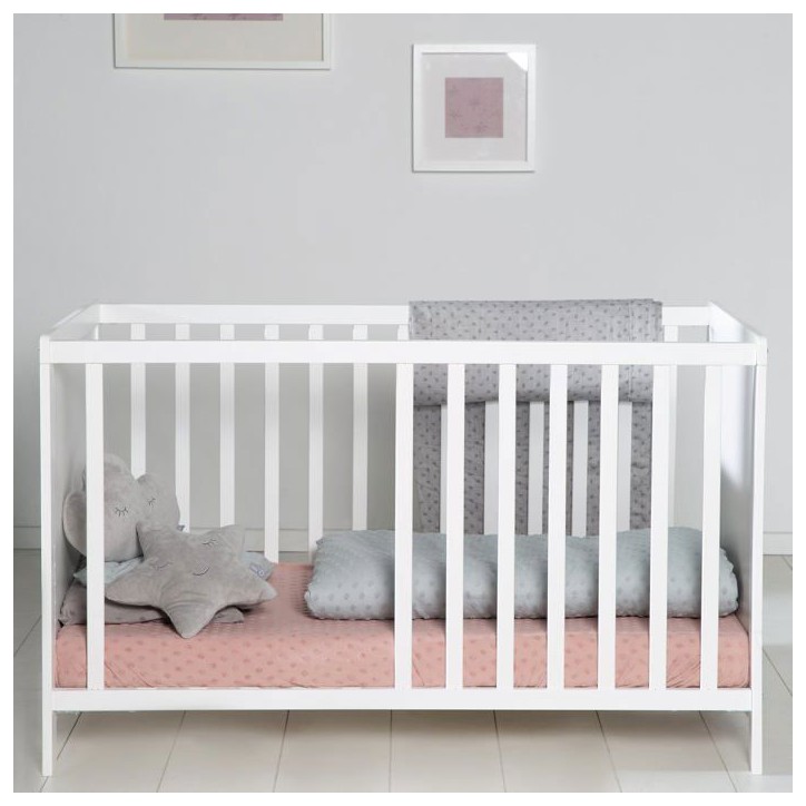 Lit bébé cododo 2-en-1 - 60 x 130 cm - ROBA - Blanc Lit bébé cododo 2-en-1 - 60 x 130 cm - ROBA - Blanc