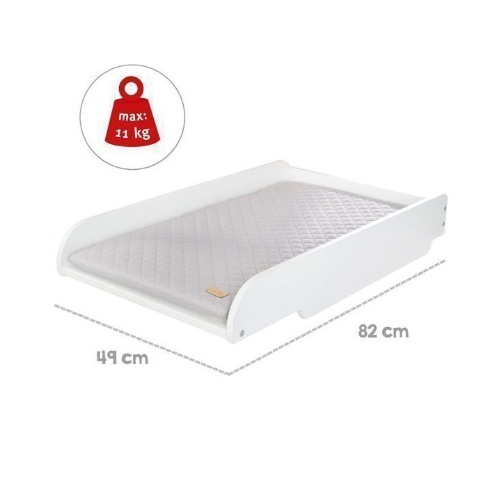 Plan a langer + matelas 'Roba Style' - ROBA - a poser sur lit bébé - Blanc / Matelas gris Plan a langer + matelas 'Roba Style' - ROBA - a poser sur lit bébé - Blanc / Matelas gris