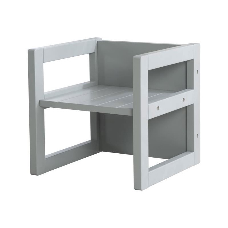 Tabouret évolutif enfant - ROBA - 3 hauteurs - Style campagne - Gris