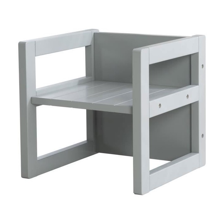 Tabouret évolutif enfant - ROBA - 3 hauteurs - Style campagne - Gris Tabouret évolutif enfant - ROBA - 3 hauteurs - Style campagne - Gris