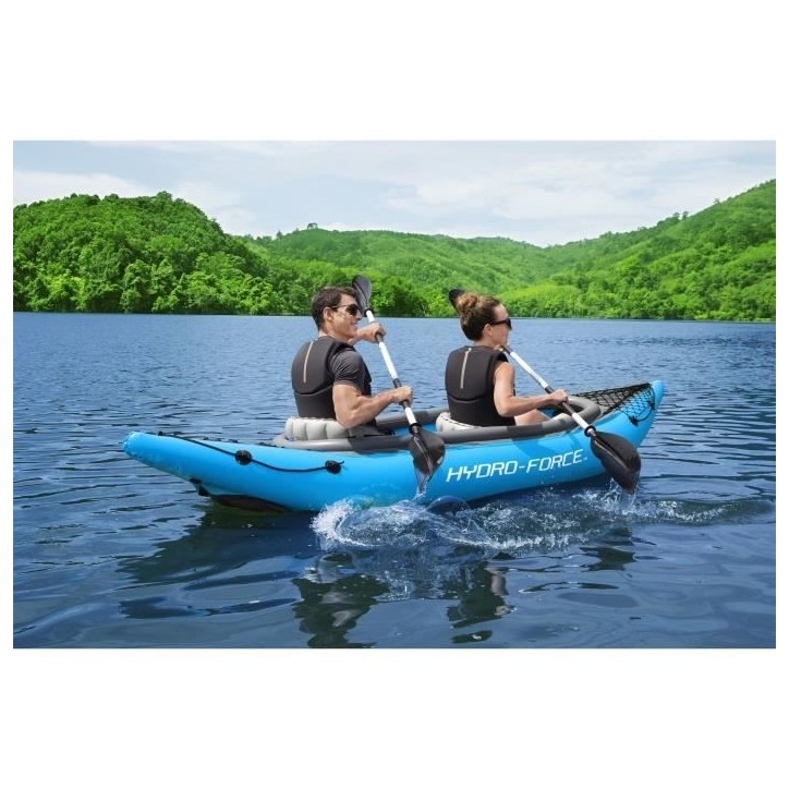Kayak gonflable - BESTWAY - Cove Champion X2 Hydro-Force - 331x88cm - 2 places - 180kg max - 2 pagaies, 2 ailerons amovibles + Kayak gonflable - BESTWAY - Cove Champion X2 Hydro-Force - 331x88cm - 2 places - 180kg max - 2 pagaies, 2 ailerons amovibles +