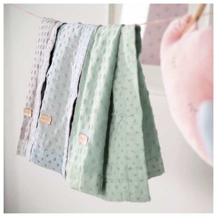 ROBA Couverture Bébé Bio Lil Planet 80x80 cm Certifié GOTS - Motif Pois - Vert ROBA Couverture Bébé Bio Lil Planet 80x80 cm Certifié GOTS - Motif Pois - Vert