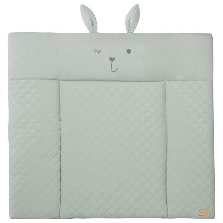 Matelas a langer - ROBA - Visage de lapin - 85 x 75 cm - Vert givré Matelas a langer - ROBA - Visage de lapin - 85 x 75 cm - Vert givré