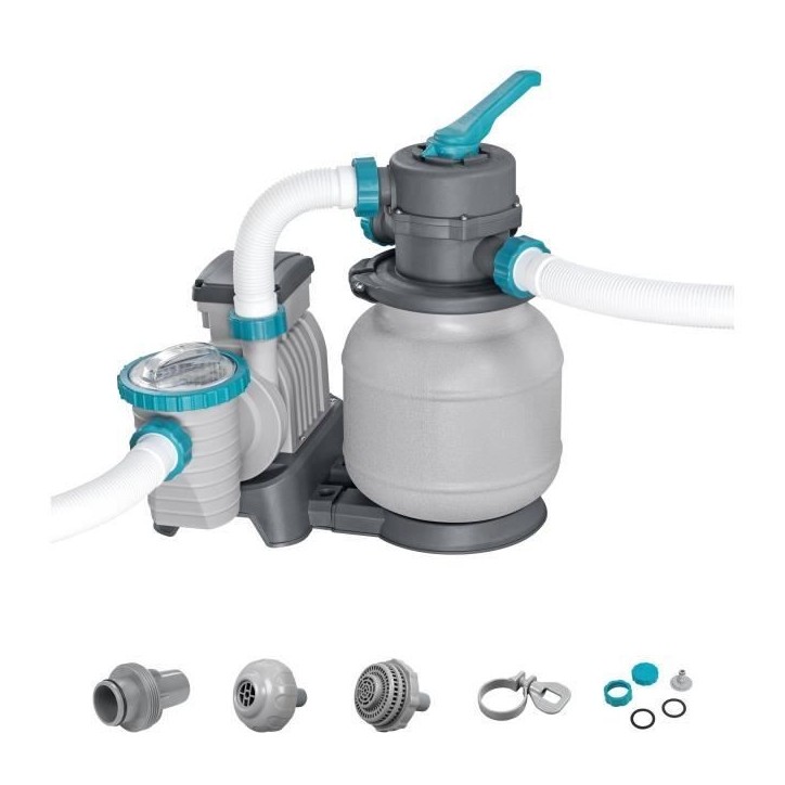Filtre a sable / pompe de filtration pour piscine jusqu'a 42 m3- Bestway - 6 056 L/h - Avec préfiltre Filtre a sable / pompe de filtration pour piscine jusqu'a 42 m3- Bestway - 6 056 L/h - Avec préfiltre