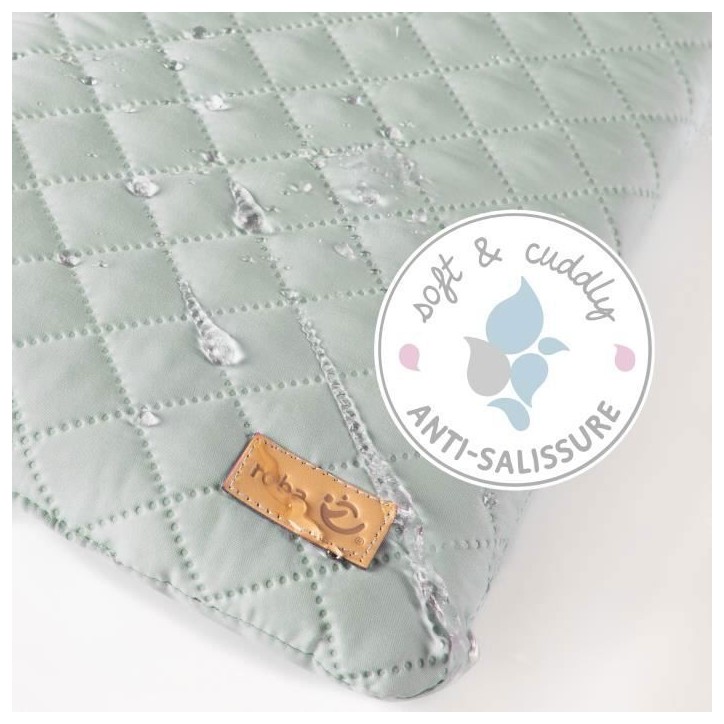 Matelas a langer - ROBA - Visage de lapin - 85 x 75 cm - Vert givré Matelas a langer - ROBA - Visage de lapin - 85 x 75 cm - Vert givré
