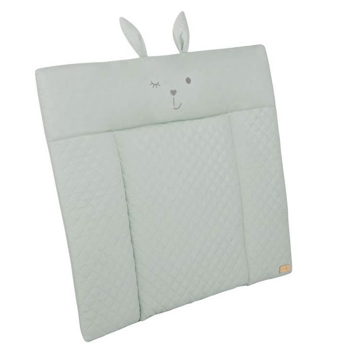 Matelas a langer - ROBA - Visage de lapin - 85 x 75 cm - Vert givré Matelas a langer - ROBA - Visage de lapin - 85 x 75 cm - Vert givré