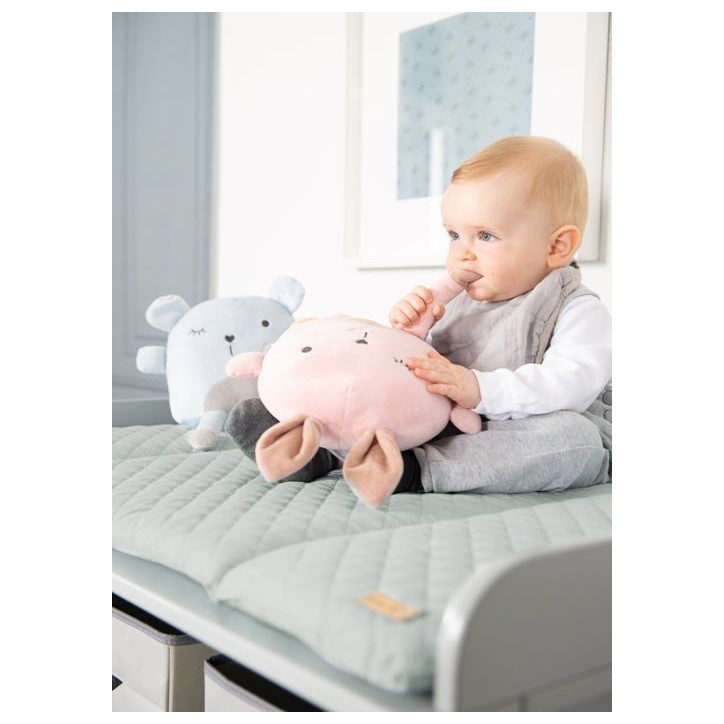 Matelas a langer - ROBA - Visage de lapin - 85 x 75 cm - Vert givré Matelas a langer - ROBA - Visage de lapin - 85 x 75 cm - Vert givré