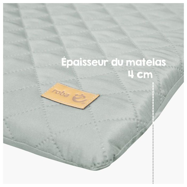Matelas a langer - ROBA - Visage de lapin - 85 x 75 cm - Vert givré Matelas a langer - ROBA - Visage de lapin - 85 x 75 cm - Vert givré
