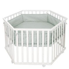 Tapis de parc bébé - ROBA - Pour parc hexagonal - Rembourré - Vert