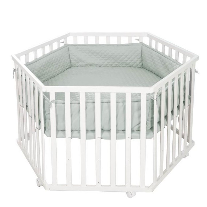 Tapis de parc bébé - ROBA - Pour parc hexagonal - Rembourré - Vert givré Tapis de parc bébé - ROBA - Pour parc hexagonal - Rembourré - Vert givré