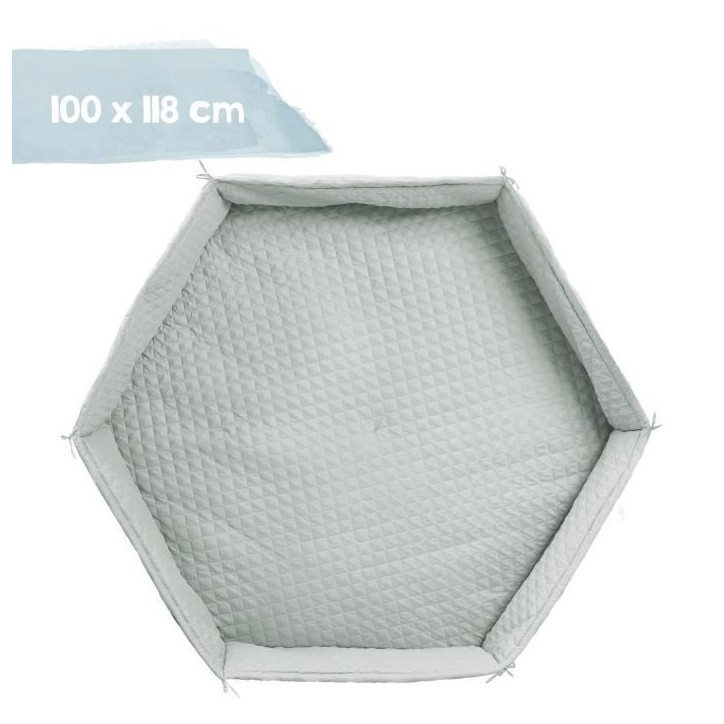 Tapis de parc bébé - ROBA - Pour parc hexagonal - Rembourré - Vert givré Tapis de parc bébé - ROBA - Pour parc hexagonal - Rembourré - Vert givré