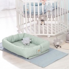Nid d'ange 3-en-1 - ROBA - Lit de voyage, tour de lit ou matelas a langer - Vert givré