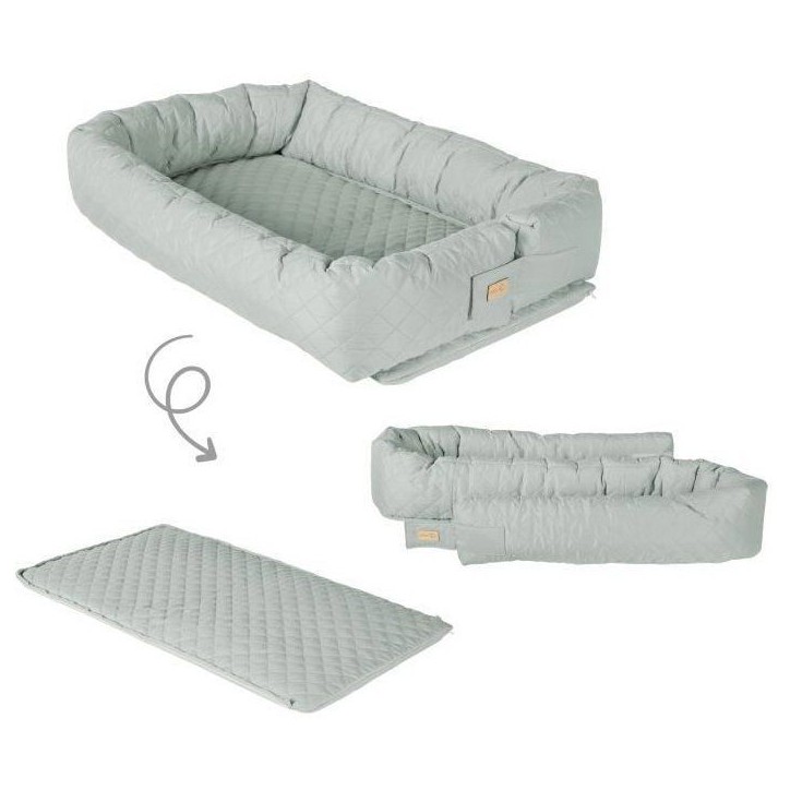 Nid d'ange 3-en-1 - ROBA - Lit de voyage, tour de lit ou matelas a langer - Vert givré Nid d'ange 3-en-1 - ROBA - Lit de voyage, tour de lit ou matelas a langer - Vert givré