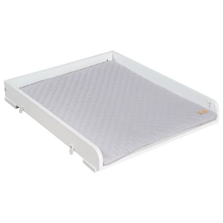 Plan a langer - ROBA - Pour machines a laver - Matelas 'Roba Style' gris inclus - Bois blanc Plan a langer - ROBA - Pour machines a laver - Matelas 'Roba Style' gris inclus - Bois blanc