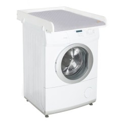 Plan a langer - ROBA - Pour machines a laver - Matelas 'Roba Style' gris inclus - Bois blanc