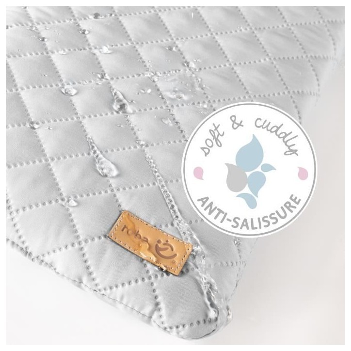 Plan a langer - ROBA - Pour machines a laver - Matelas 'Roba Style' gris inclus - Bois blanc Plan a langer - ROBA - Pour machines a laver - Matelas 'Roba Style' gris inclus - Bois blanc
