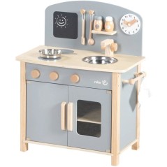 Cuisine enfant en bois - ROBA - Avec plaque de cuisson, four, évier,