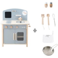 Cuisine enfant en bois - ROBA - Avec plaque de cuisson, four, évier,