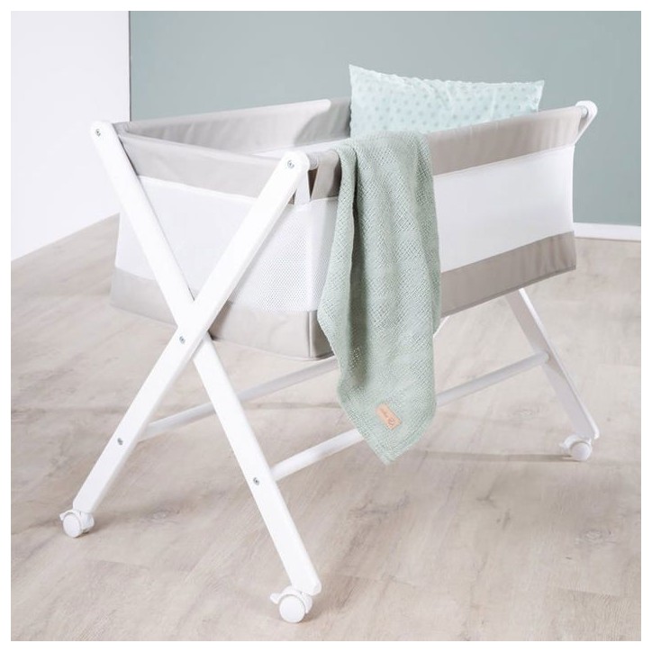Berceau Cododo Pliable - ROBA - Toile et maille - Matelas et roulettes a freins - 90 x 45 cm - Gris / Blanc Berceau Cododo Pliable - ROBA - Toile et maille - Matelas et roulettes a freins - 90 x 45 cm - Gris / Blanc