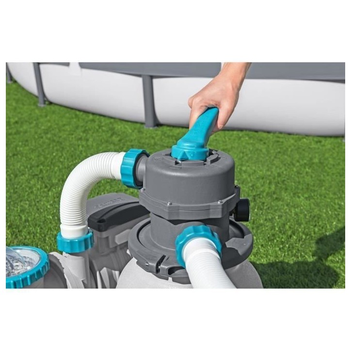 Filtre a sable / pompe de filtration pour piscine jusqu'a 42 m3- Bestway - 6 056 L/h - Avec préfiltre Filtre a sable / pompe de filtration pour piscine jusqu'a 42 m3- Bestway - 6 056 L/h - Avec préfiltre