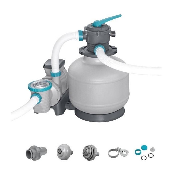 Filtre a sable / pompe de filtration pour piscine jusqu'a 66 m3 - Bestway -11 355 L/h - Avec préfiltre Filtre a sable / pompe de filtration pour piscine jusqu'a 66 m3 - Bestway -11 355 L/h - Avec préfiltre
