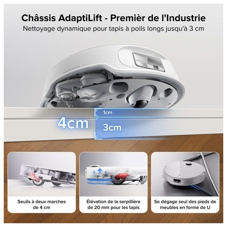 Aspirateur Robot Laveur - Roborock Qrevo Curv 2 ProX - Autonomie 180 min - 25 000 Pa - Navigation LiDAR - Collecteur 470 ml Aspirateur Robot Laveur - Roborock Qrevo Curv 2 ProX - Autonomie 180 min - 25 000 Pa - Navigation LiDAR - Collecteur 470 ml