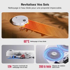 Aspirateur Robot Laveur - Roborock Qrevo Curv 2 ProX - Autonomie 180 m