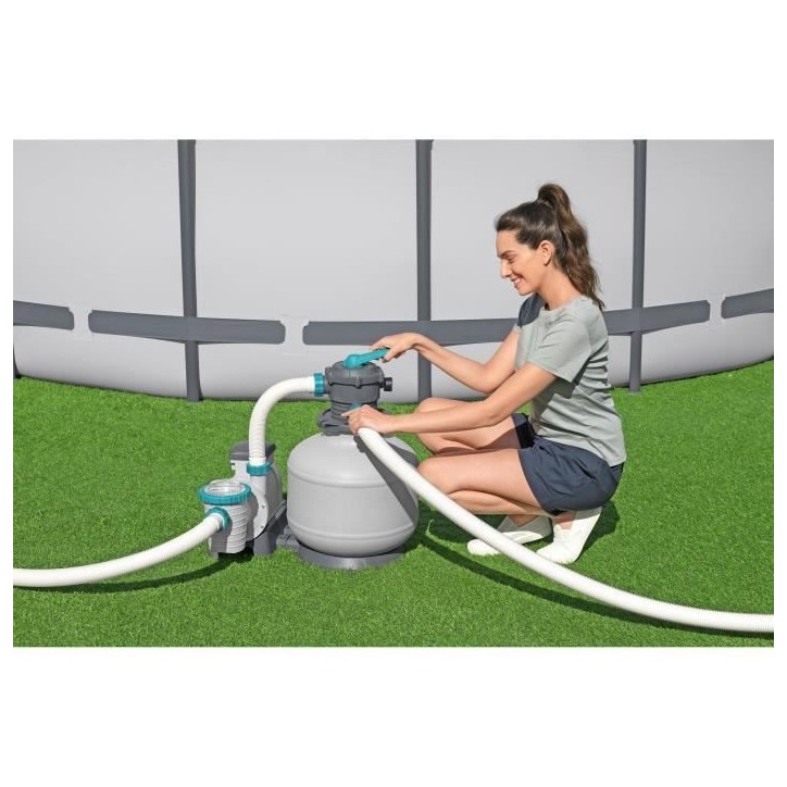 Filtre a sable / pompe de filtration pour piscine jusqu'a 66 m3 - Bestway -11 355 L/h - Avec préfiltre Filtre a sable / pompe de filtration pour piscine jusqu'a 66 m3 - Bestway -11 355 L/h - Avec préfiltre