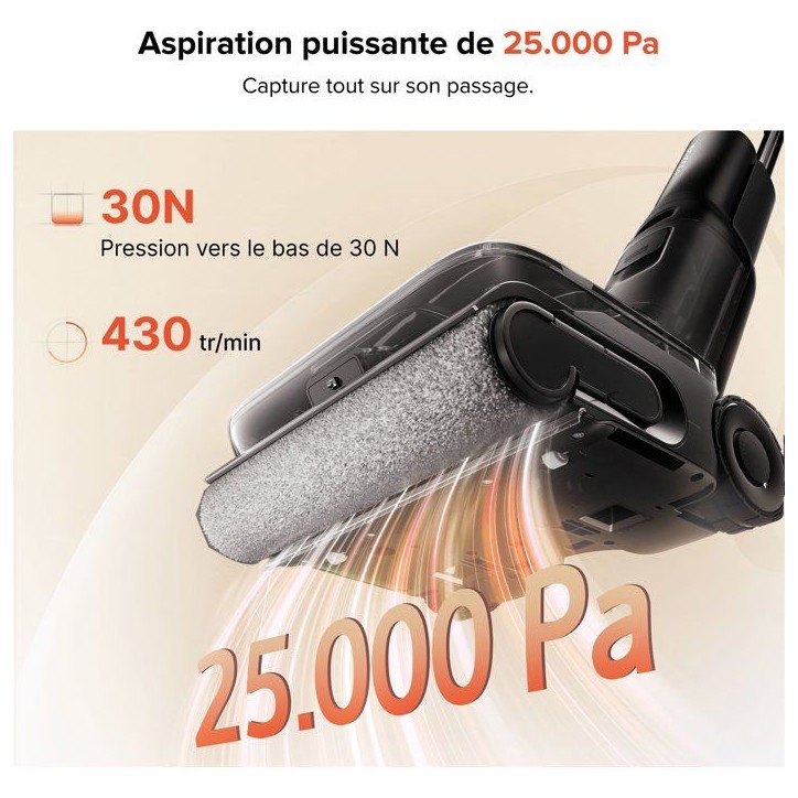 ROBOROCK F25 ACE Pro - Aspirateur Laveur sans Fil - 25000Pa - JetFoaming Anti-Taches - Brosse Anti-Emmelement - Design 180° a P ROBOROCK F25 ACE Pro - Aspirateur Laveur sans Fil - 25000Pa - JetFoaming Anti-Taches - Brosse Anti-Emmelement - Design 180° a P